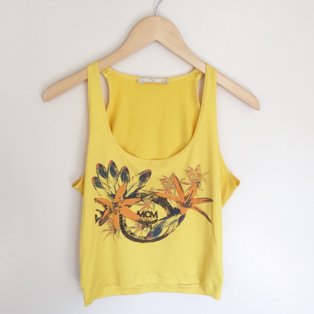 MCM Graphic Logo Print Crop Top
